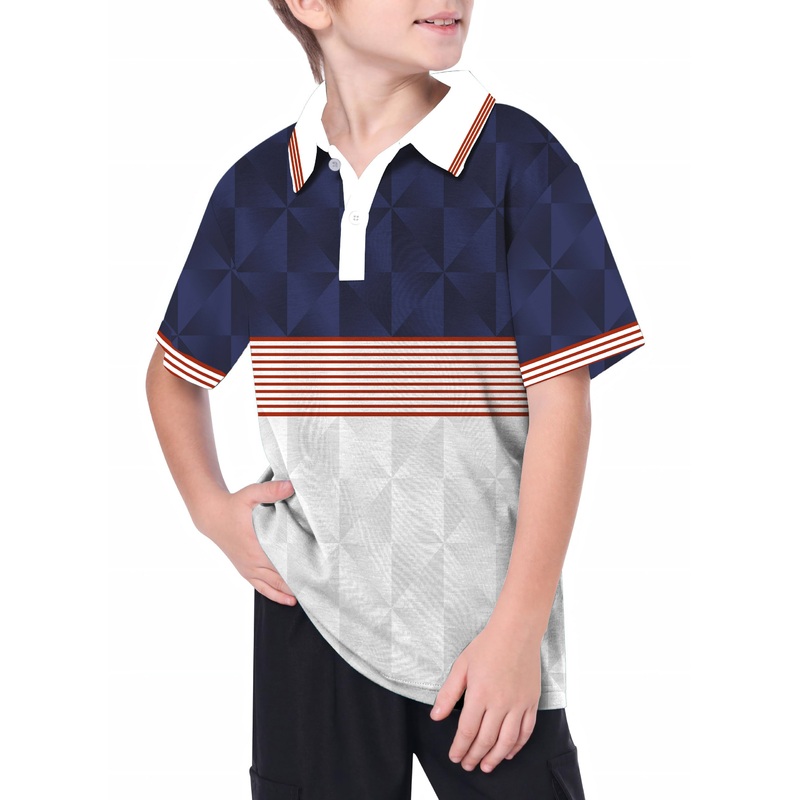 Youth Stripe Splicing Custom Sport Team Competition Uniforms Golf Polo