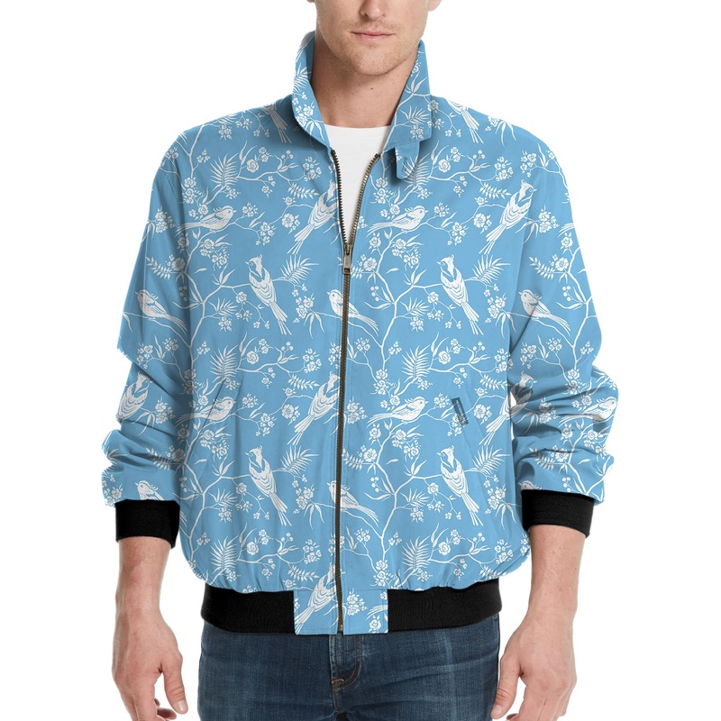 Blooming Branches Trees and Birds-Men’s Golf Windbreaker Light Jacket