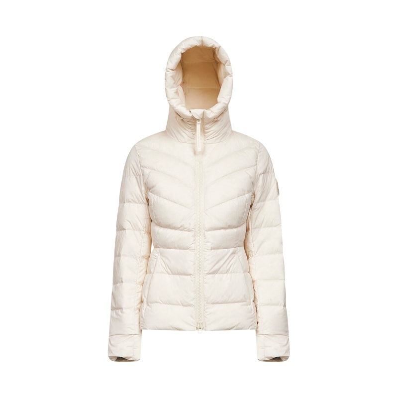 Ivory Clair Tonal Label hooded jacket