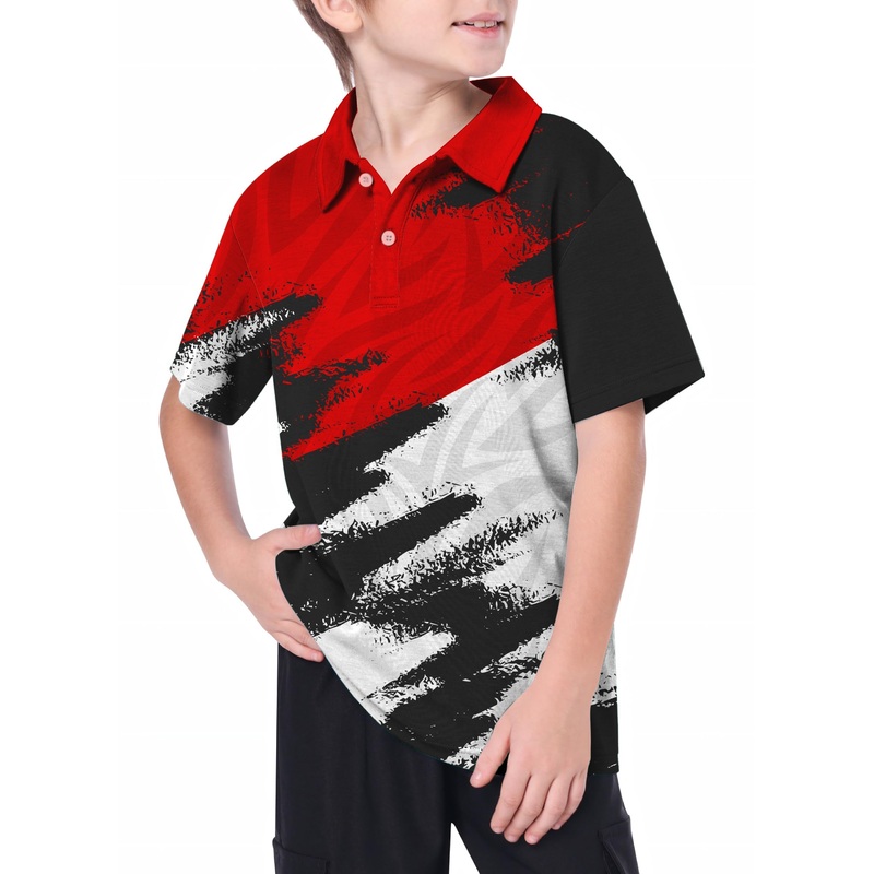 Youth Red Custom Sport Team Competition Uniforms Golf Polo