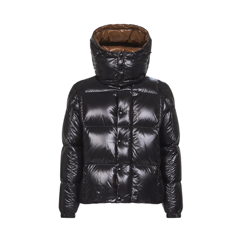 Black Parana hooded short down jacket