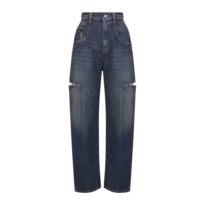 Blue denim slash details jeans