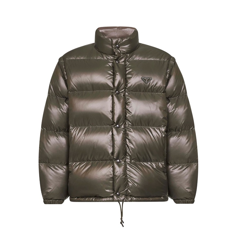 Green Re-Nylon medium down jacket