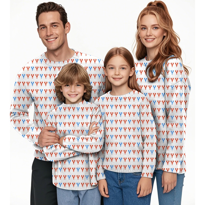LOBSTERS Crewneck Pullover Ugly Sweater Men Women boy girl family