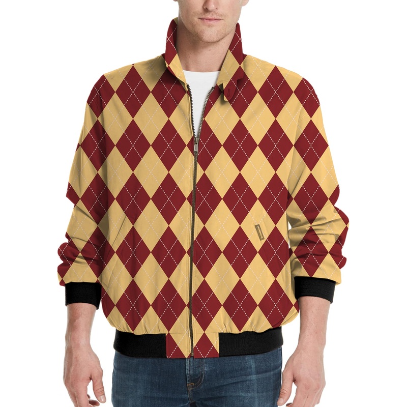 yellow red Argyle-Men’s Golf Windbreaker Light Jacket