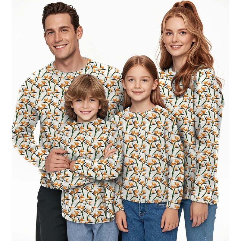 Youth Birds of Paradise Crewneck Pullover Ugly Sweater Men Women boy girl family