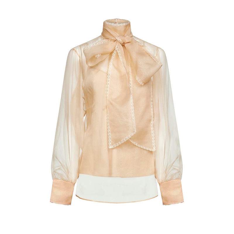 Beige organza Memento blouse|0|1|2