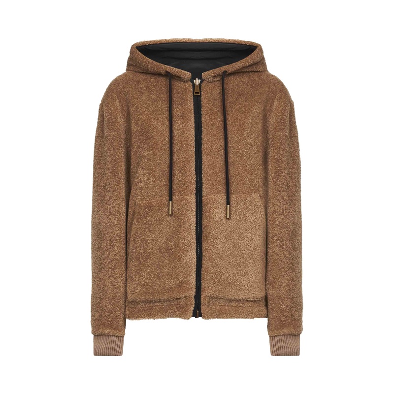 Black reversible padded hoodie