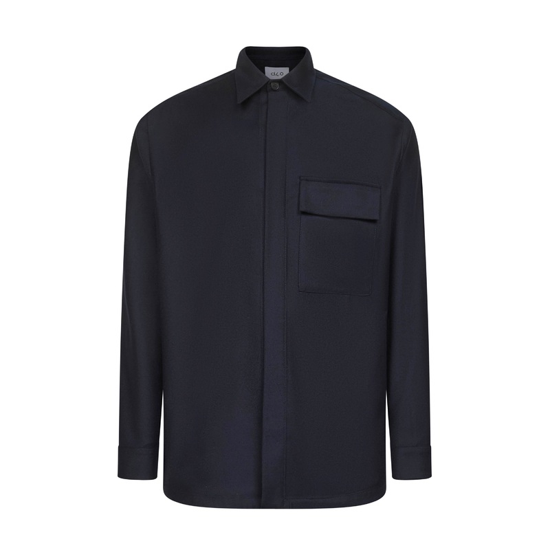 Blue virgin wool shirt jacket|48|50|52|54|56