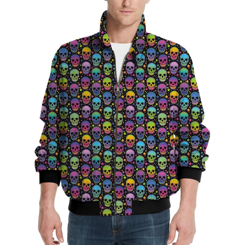 Neon Skulls-Men’s Golf Windbreaker Light Jacket
