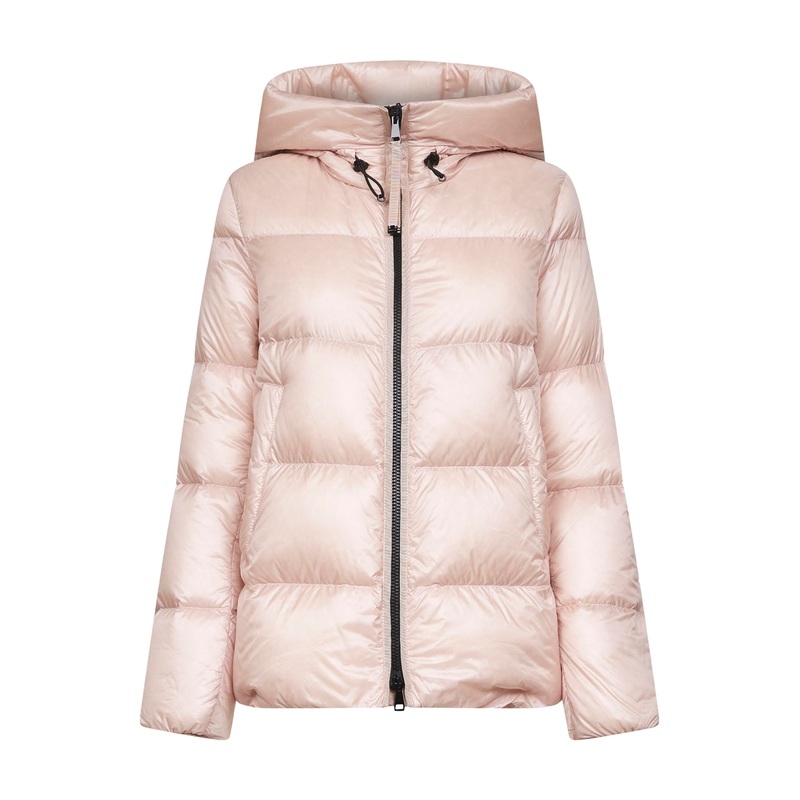 Pink Serittes short hooded down jacket