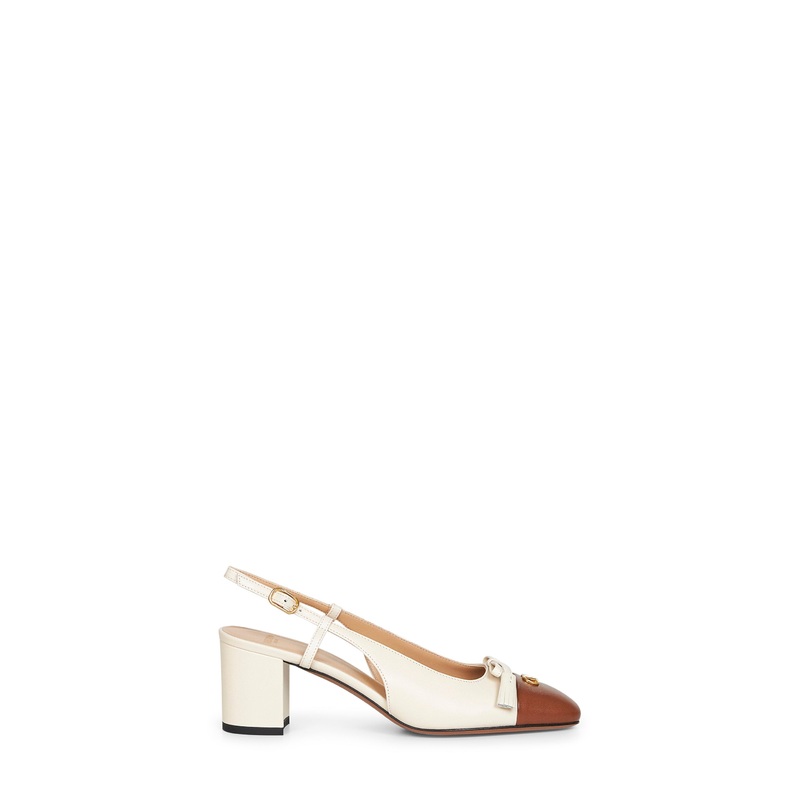 Two-tone kidskin Valet Du Roi slingback pumps