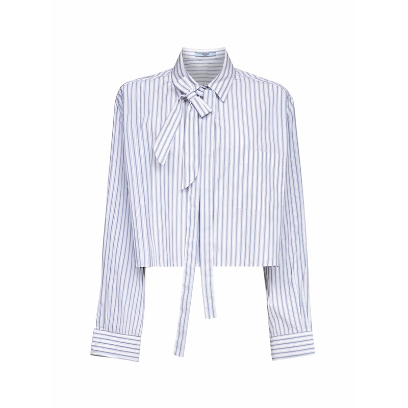 Light blue striped poplin shirt