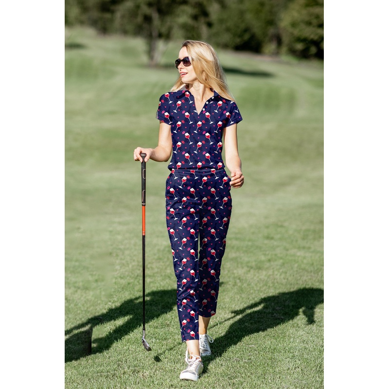 Women’s Golf Polo+Pants Set red wine