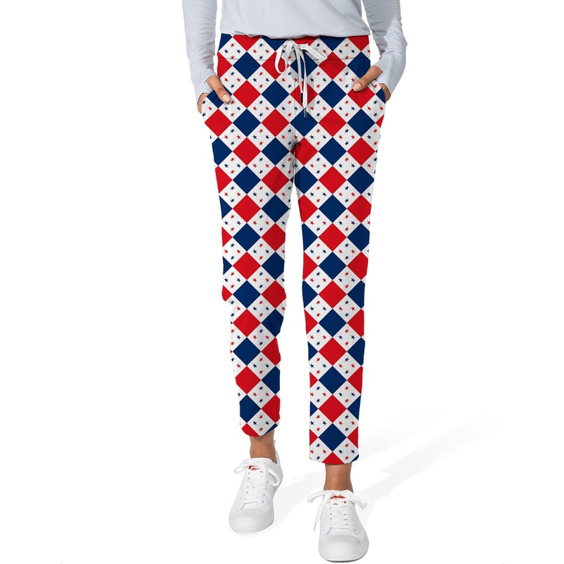 Argyle US Star flag-Women’s 7/8 Stretch Ankle Golf Pants