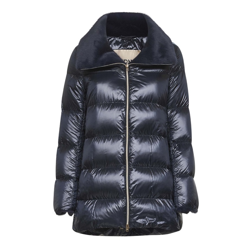 Blue Ultralight Nylon and lady alternative fur A-Shape