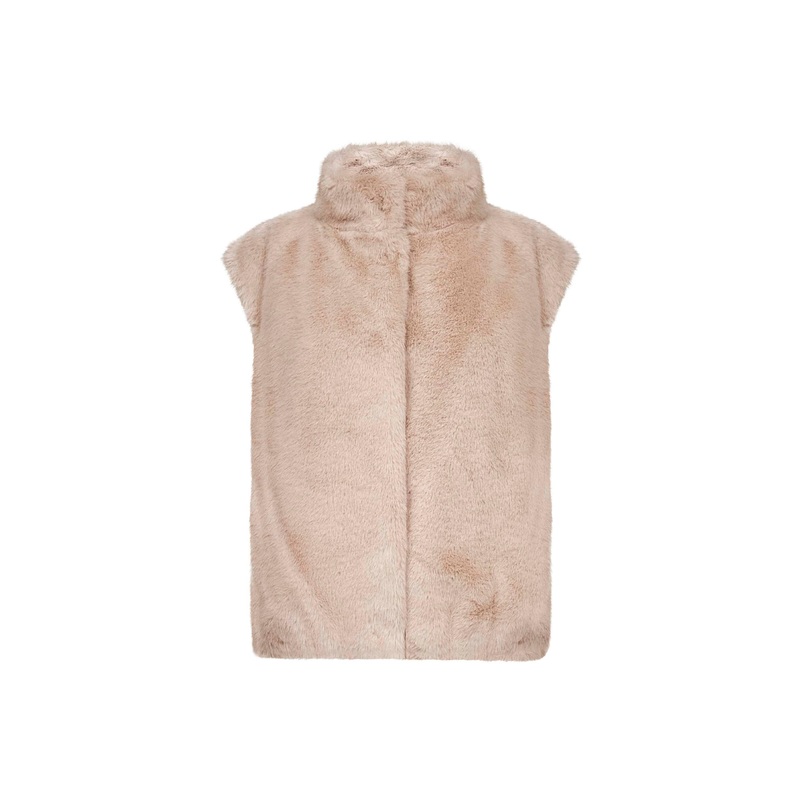 Ivory faux mink fur Resort vest