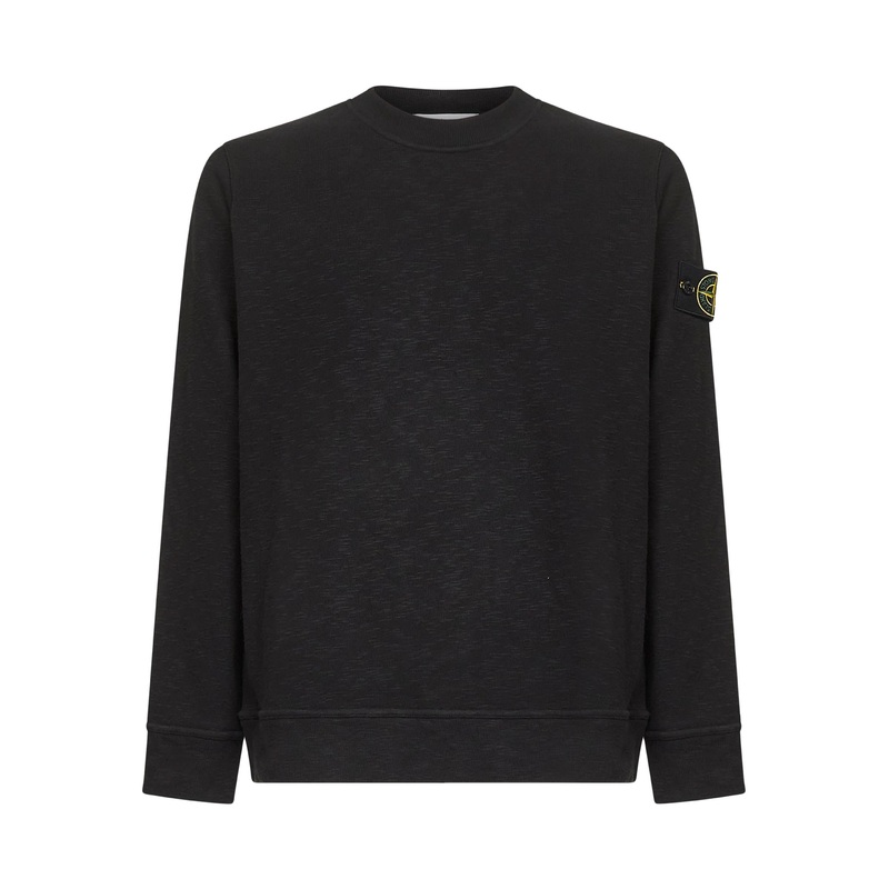 Black heavyweight vanis brushed jersey crewneck sweatshirt