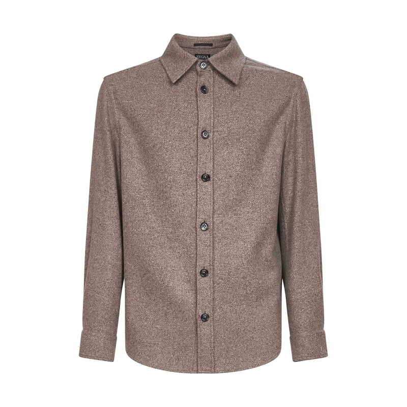 Brown Cashmere and Silk overshirt