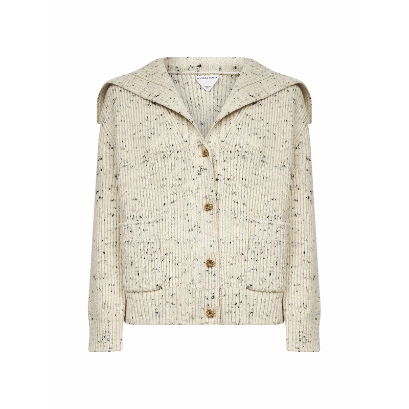 Dove English rib knit wool cardigan