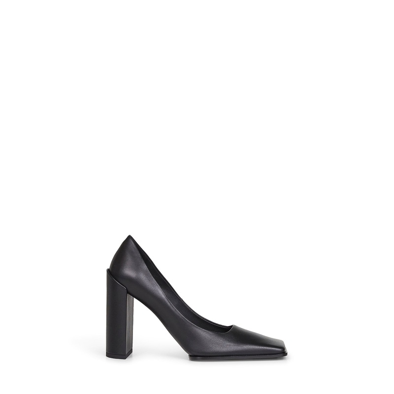 Black leather Square pumps|36|37|38|39|40|41