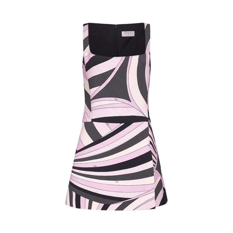 Iride print stretch viscose minidress