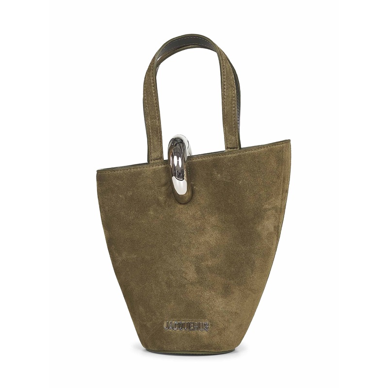 Khaki The small Bambola bucket bag