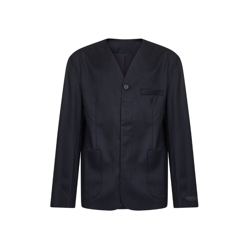 Blue tailoring wool The Cardigan jacket<BR/>
