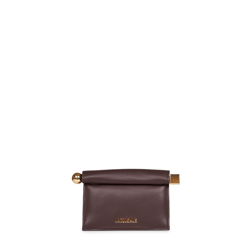 Midnight brown The small Rond Carr clutch bag