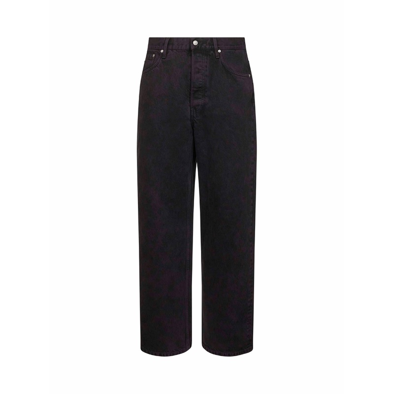 Purple washed cotton denim loose-fit jeans