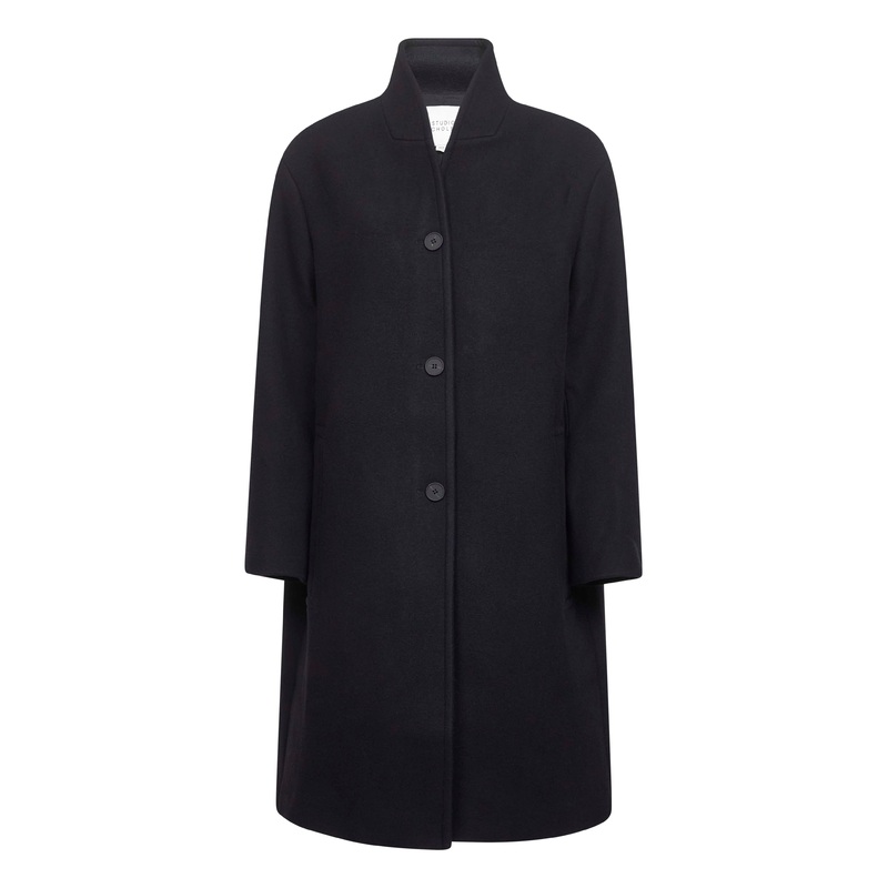 Blue double wool and cashmere Morro coat