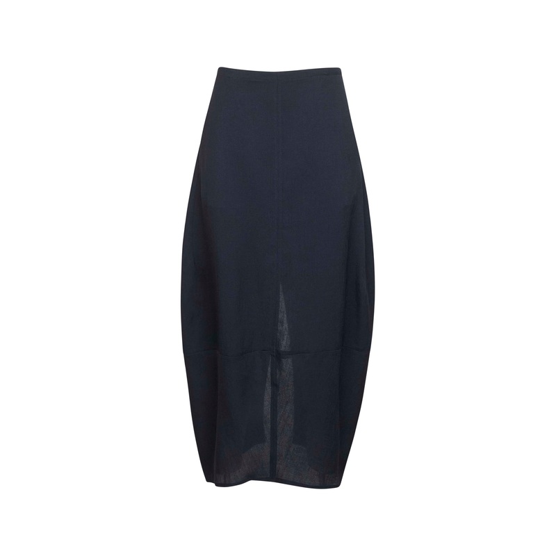 Blue twill Beni midi skirt|8|10|12