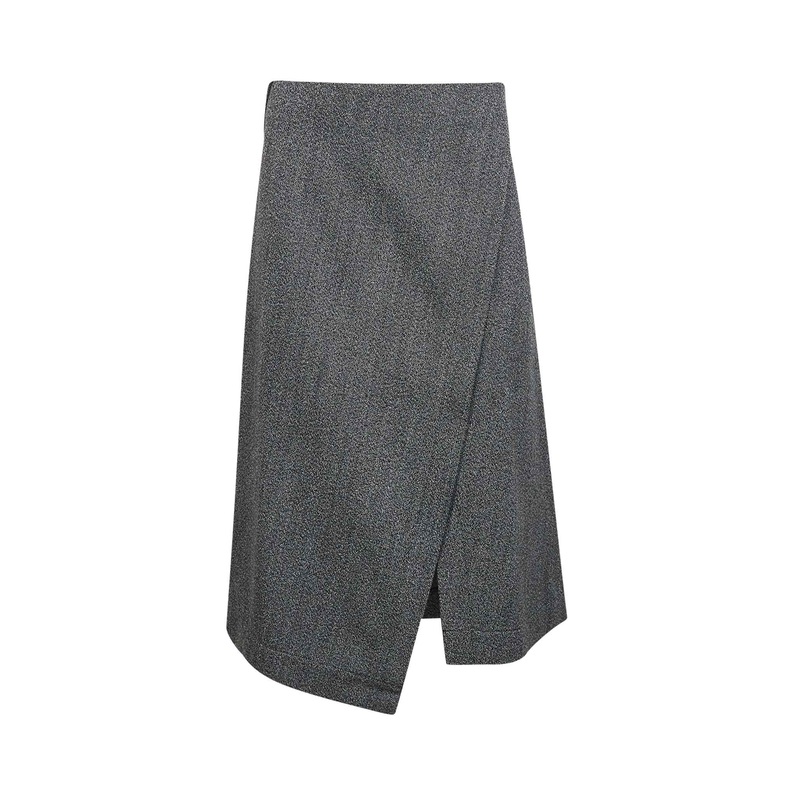 Grey moulin wool Lerryn wrap midi skirt