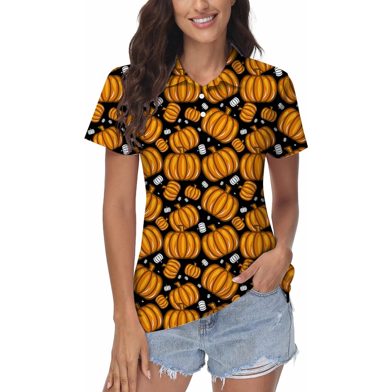 Halloween Pumpkin Family Women’s Golf Polo