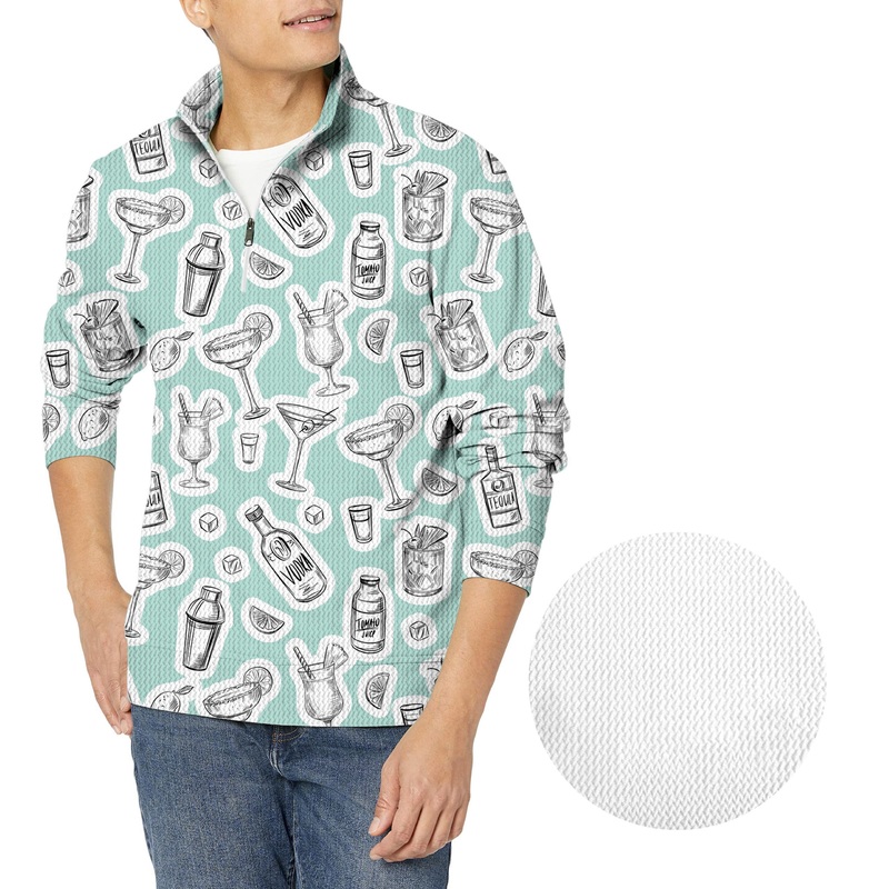 Set of alcohol cocktails-Men’s Golf Waffle Zipper Pullover