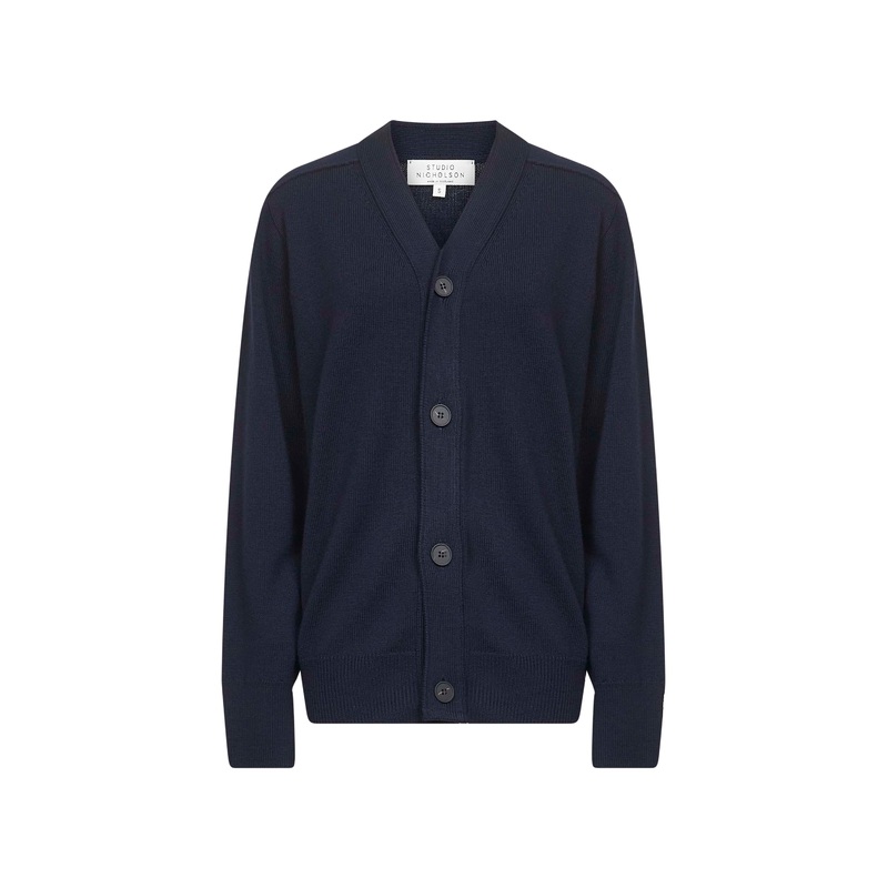 Blue extra fine merino wool Conan cardigan