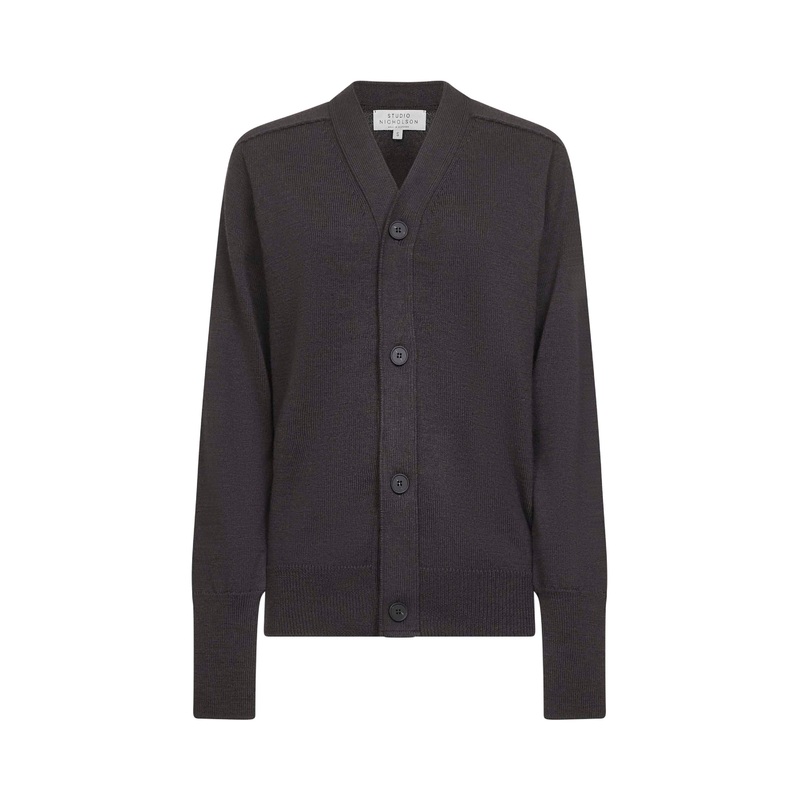 Brown extra fine merino wool Conan cardigan