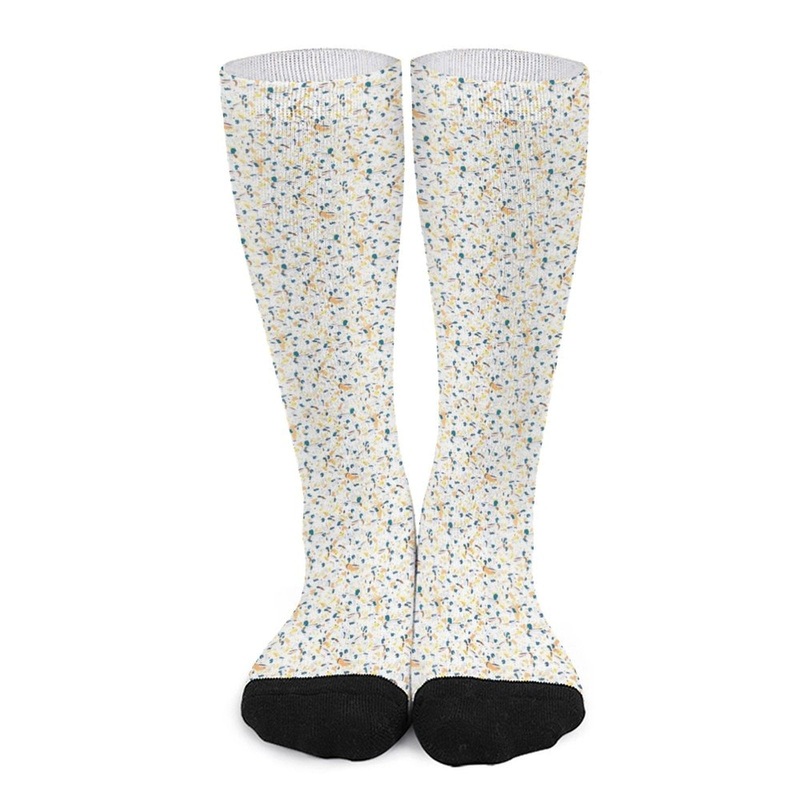 Yellow terrazzo Prined socks Gifts for Men Women