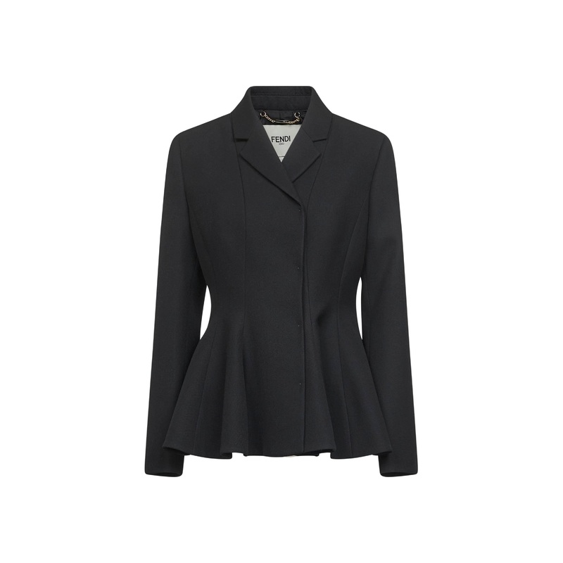 Black Grain de Poudre wool jacket
