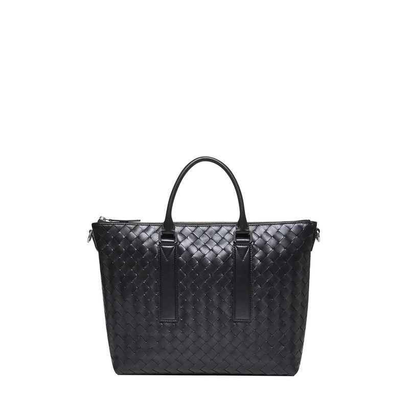 Black Intrecciato Soft Briefcase