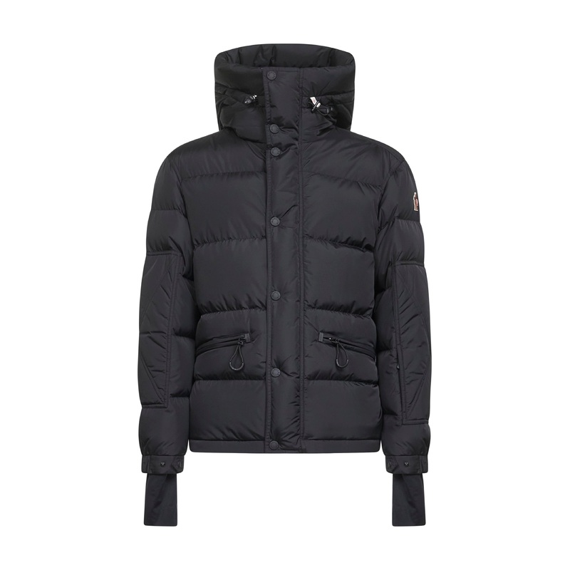 Black Kasanaka short hooded down jacket
