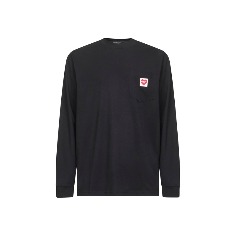 Black L/S Pocket Heart T-Shirt