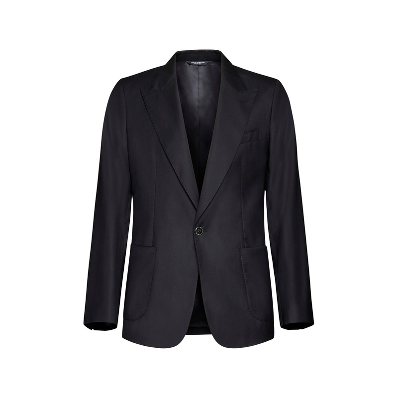 Black wool and silk Miami single-breasted blazer