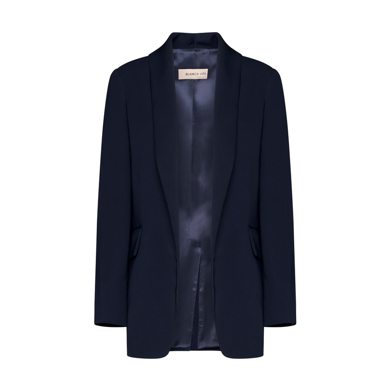 Blue cady Gesne blazer|40|42|44|46|48