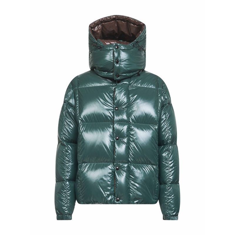 Green Parana hooded short down jacket