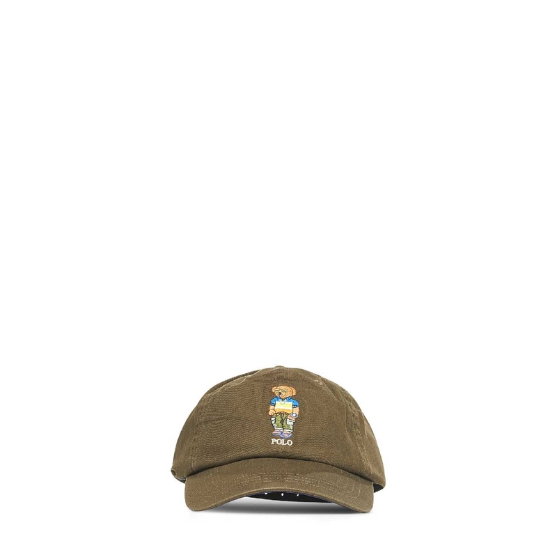 Green twill Polo Bear cap|PZ