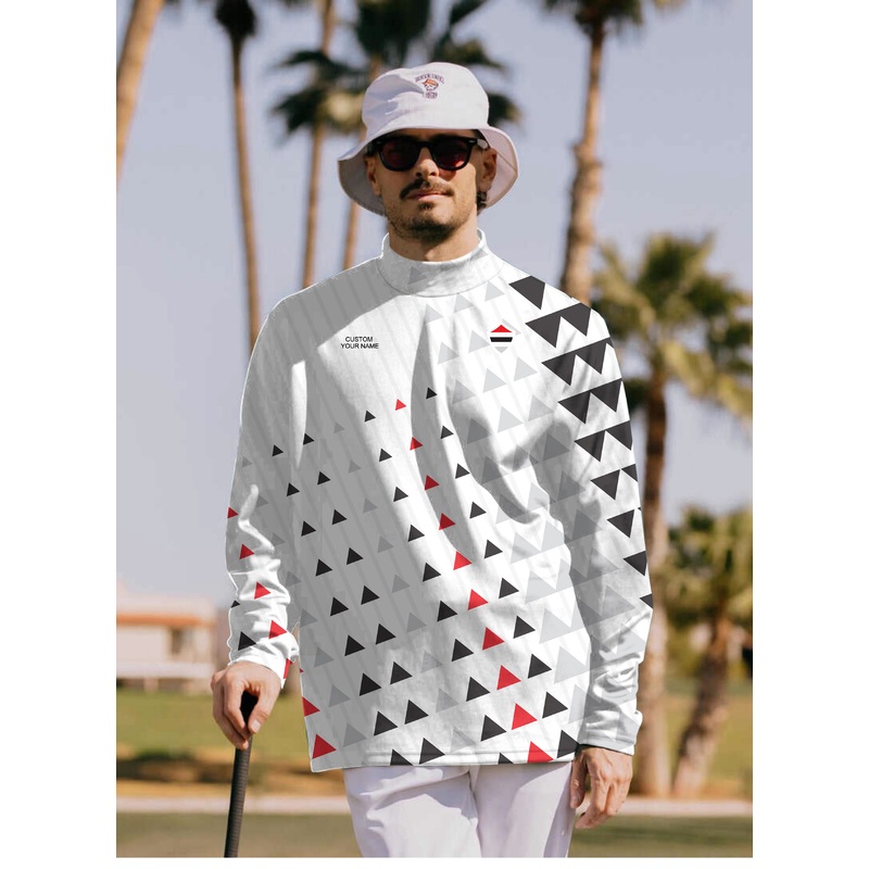 Men’s black red sport Team Pullover High neck Long/Short sleeve T-Shirt