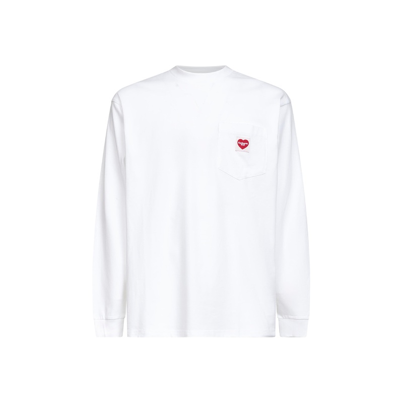 White L/S Pocket Heart T-Shirt