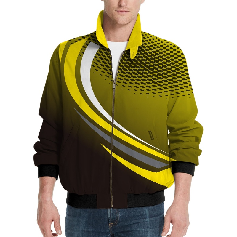 Yellow Black Custom Sport Team Competition Uniforms Men’s Golf Windbreaker Light Jacket