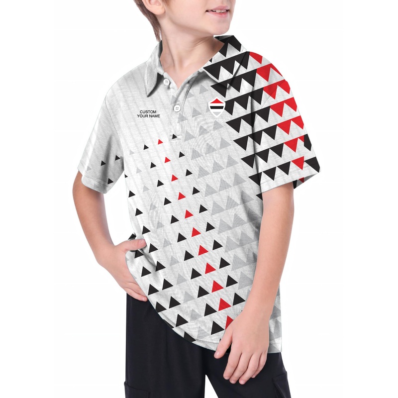 Youth black red sport Team Golf Polo